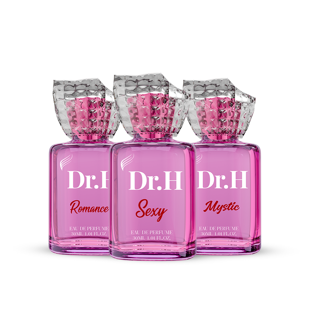 Atlantic Perfumes Dr. H women's fragrance trio with Romance, Sexy and Desire 30ml perfume bottles